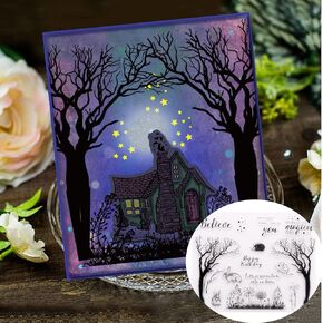 Trees Animals Clear Stamps Rubber Stamps Postage, Trees Animals Rubber Clear Stamp/Seal Scrapbook/Photo Decorative Silicone Stamp for DIY Card Making Photo Decorative Paper Stamps Scrapbooking