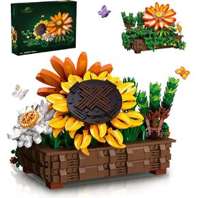 Flowers Bouquet Building Set - Christmas, Mother's Day, Valentine's, or Birthday Gift Ideal for Adult, Women, Girls and Boys, Compatible with Lego Flower, Tulips Toy Building Block with Vase(1011 PCS)
