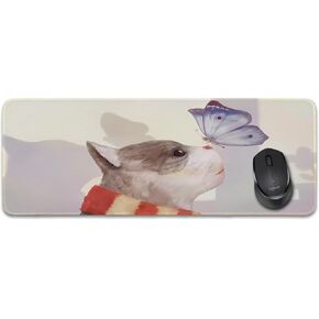 LBWCER Gaming Mouse Pad, Large Desktop Mouse Pad, Computer Keyboard Mouse Pad, Cute Animal Lover Mouse Pad, Sewn Edge Anti-Slip Base Suitable for Office Gaming Home (Fat Wave)