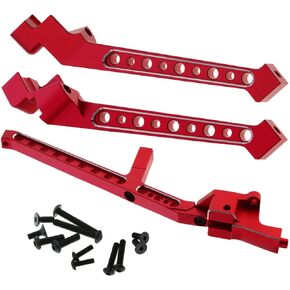 Aluminum Rear Chassis Brace Upgrades Part for 1/8 Sledge 4WD #95076-4, 3pcs Alloy Rear Chassis Brace Hops up for Sledge Monster Truck RC Car #95076-4,Replace #9521,Black