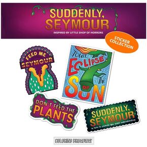 Little Shop of Horrors Suddenly Seymour Sticker Collection - Set of 4 Coloring Broadway Stickers Inspired by Little Shop Multicolored