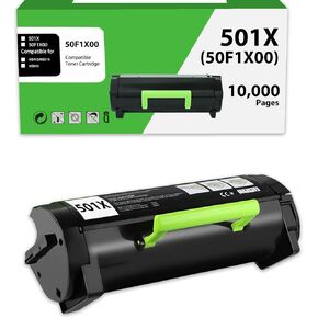 50F1X00 501X Toner Cartridge Compatible Replacement for Lexmark 501X 50F1X00 for MS410dn MS510dn MS610dn MS610dte MS610dtn MS415dn(10,000 Pages High Yield 1 Pack Black)