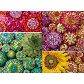 Ravensburger Color Your World Series: Mandala Blooms 500 Piece Jigsaw Puzzle for Adults - 80688 - Handcrafted Tooling, Made in Germany, Every Piece Fits Together Perfectly