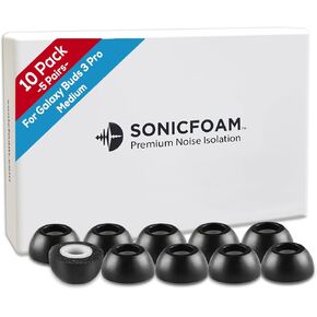 Memory Foam Earbud Tips - Premium Noise Isolation, Replacement Foam Earphone Tips, 20 Pack for in Ear Headphone Earbuds (SF0 Medium, Black)