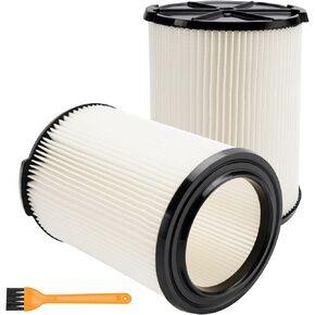 2 Pack VF4000 Replacement Filter, Standard Wet/Dry Vac Filter VF4000 Compatible with RIDGID Vacs Wet Dry 5-20 Gal & 6-9 Gal Husky Vacuum, Replacement Vf4000 Filter