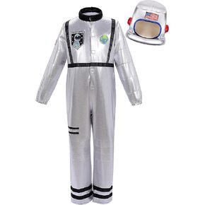 Kids Astronaut Costume with Astronaut-Helmet Role Play Dress Up