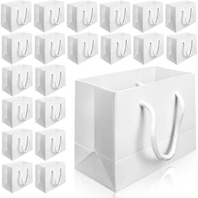 ISUSSER 20 Pack 4.7 x 2.4 x 4 Inches Extra Small Gift Bags, Mini Gift Wrap Paper Bags with Handles for Birthday Gifts, Baby Shower, Weddings, Party Favors, Graduation, Holidays, Celebrations