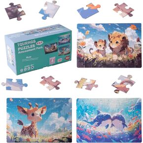 Puzzles for Kids,Animals Jigsaw Puzzles,54 Piece Puzzle for Toddler Ages 4-6 Years,Birthday Gift, for 3-8 Years Old,Children Preschool Educational Toys（Killer Whale,Lion,Giraffe）