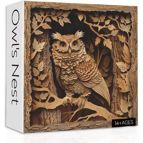 Owl Puzzles for Adults 1000 Pieces, Bird Impossible Challenging Forest Jigsaw Puzzles, Nature Jungle Owl Animal Puzzle as Wall Decor