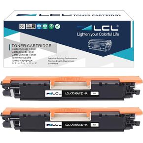 LCL Remanufactured Toner Cartridge Replacement for HP 126A CE310A CE310AD Laserjet Pro CP1020 CP1025 CP1025nw Laserjet 100 Color MFP M175 M175nw M175a M175n M175w (2-Pack Black)