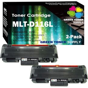 (2 Black Toner Cartridge) Compatible MLT-D116L 116L Toner Cartridge D116L Used for Samsung Xpress SL-M2625D M2675F M2825DW M2835DW M2875FD M2875FW M2885FW M2875DW Printer, by GTS