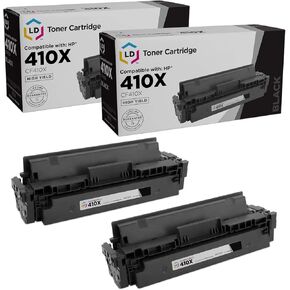 LD Products Replacement Toner Cartridge Compatible with HP 410X CF410X High Yield (Black, 2-Pack) Compatible with HP Color Laserjet Pro MFP M477fdn M477fdw, M477fnw, M452dn, M452dw and M452nww