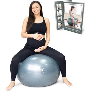 BABYGO Birthing Ball - Pregnancy Yoga Labor & Exercise Ball & Book Set Trimester Targeting, Maternity Physio, Birth & Recovery Plan Included Anti Burst Eco Friendly