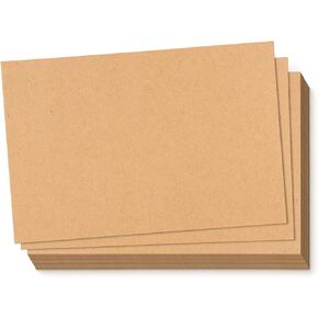 S&O 300gsm 4x6" Postcard Paper Cardstock (Both Sides Blank) For Art or Blank Note Slips for Mailing. Set of 60 Kraft Plain Greeting Tags, Printable Message Sheets Set. Bulk Letter Panels Pack