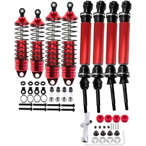 RC Upgrades Part for 1/10 Stampede 4X4 VXL,Slash 4x4 VXL,Rustler 4X4 VXL,Hoss 4X4 VXL,RC Drive Shaft CVD Axles & Alloy Big Bore RC Shock Absorber Set,Green