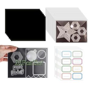 BAOFALI 20 Pcs/Set 7x5inch Stamp and Die Storage Bag and 6.9x5inch Rubber Magnetic Sheets,Die Storage Set for Storage Die Cutting Card Making Supplies DIY Scrapbooking(0.5 mm Thickness