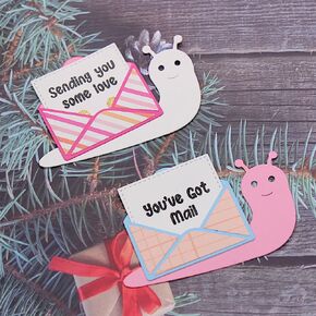 KSCRAFT Snail Mails with Clear Stamp Metal Cutting Dies Stencils for DIY Scrapbooking Decorative Embossing DIY Paper Card