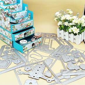 Alinacutle 2024 File Rack Dies with Drawers Metal Cutting Die Cut for DIY Folder Stand Paper Craft Handmade Crafts Collection Storage Scrapbooking & Album Arts Template