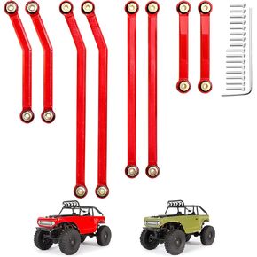 High Clearance Links Set Aluminum for Axial SCX24 AXI90081 Deadbolt 1/24 RC Crawler, 8PCS (Blue)