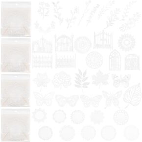 Framendino, 40 Pack Scrapbook Supplies Decoupage Paper Wedding Vintage Stickers Paper Mix Lace Craft Mesh Fabric Flower Paper for Art Journaling Card Making Supplies in Saudi Arabia