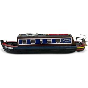 Detailed 20 cm Long Wooden Kingfisher Model Canal NARROWBOAT Barge Model | Canal Boat Gifts | narrowboat Gifts | Fully Assembled Model Canal Boat | Ragdoll | Holiday Cruiser | Suitable for OO Gauge