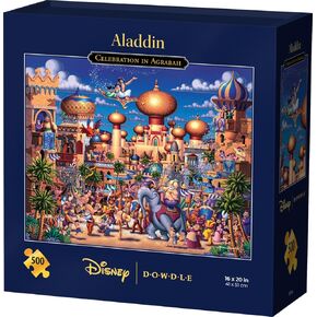 Aladdin Celebration in Agrabah, Disney Dowdle Puzzle, 500 Piece Jigsaw Puzzle for Adults