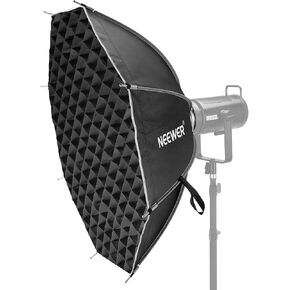 NEEWER 17.7"/45cm Octagonal Softbox Bowens Mount, Quick Folding Quick Set Up with Diffusers/Honeycomb Grid/Bag for Q4 RGB CB60 MS60B MS60C MS150B Compatible with Godox Aputure Video Studio Light, NS1P in Kuwait