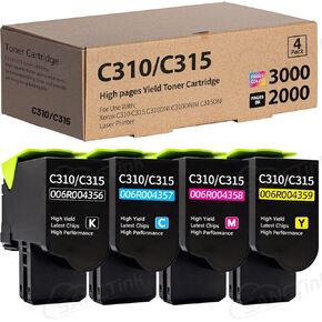 C310 C315 Compatibe Toner Cartridge Replacement for Xerox C310 C315 006R04356 006R04357 006R04358 006R04359 for Xerox C310 C310DNI C310DNIM C315 C315DNI Laser Printer (4-Pack)