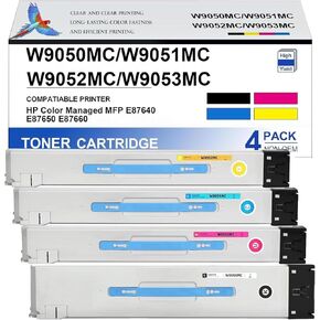 W9050MC W9051MC W9052MC W9053MC Remanufactured Toner Cartridge Replacement for HP Color Managed MFP E87640 E87650 E87660.