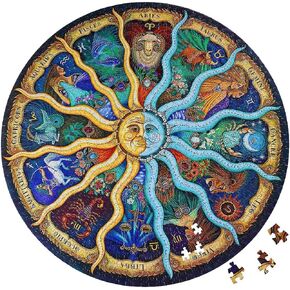 Moruska Puzzles for Adults 1000 Pieces, Round Jigsaw Puzzles 1000 Pieces for Adults Challenge and Cool - Zodiac Horoscope Astrology Puzzle
