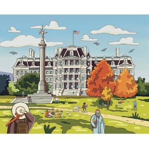 MEMO United States Capitol – 500 Piece Jigsaw Puzzle for Adults - Washington, D.C. Art Souvenir, Cardboard, Unique Challenging Numbered Colorful Puzzle for Family Fun