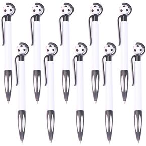 JKJF 10 PCS Soccer Shaped Rollerball Pens Retractable Football Gel Ink Pen Fun Football Pens for School Office Stationery Writing Supplies - 1.0mm Black