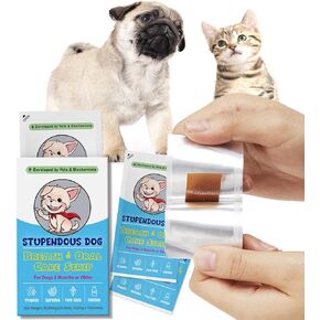 Breath Freshener Strip: Pet Dental Care Supplement for Clean Teeth, Fresh Breath, & Healthy Mouth - Dog Bad Breath Treatment, Brushless Oral Care Toothpaste for Dogs & Cats (30 Strips)