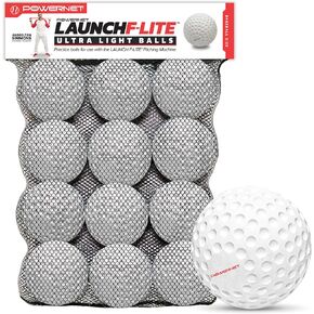 PowerNet Launch F-lite Baseball and Softball Pitching Machine | Variable Speed Throws Up to a Simulated 90 MPH | Pitches Consistent Strikes | Adjustable Height and Angles