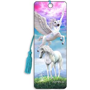 3D Pegasus and Unicorn bookmark featuring the artwork of Royce B McClure - by Artgame (TOP DESIGN)