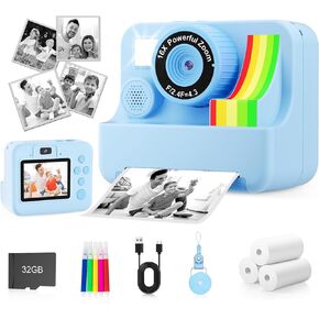 Digital Camera for Kids, 1080P Ultra High Definition Kids Cameras, Children's Camera with Selfie Function, Suitable for Birthday Gifts for Children Aged 3-12 Years Old with 32G Card (Purple)