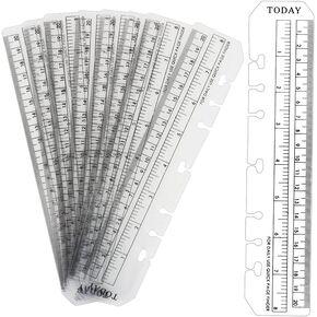10 Pack Clear Ruler Bookmark Plastic Binder Divider A6 Straight Ruler Page Markers Today Planner Page Finders for A6 6 Ring Notebook Binder Refillable Journal
