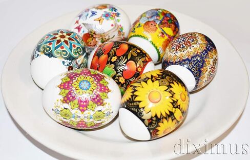Easter Egg Decorating Kit - Thermo Heat Shrink Sleeve Decoration Easter Egg Wraps - Pysanka Pysanky Patterns - Egg Stickers in Saudi Arabia