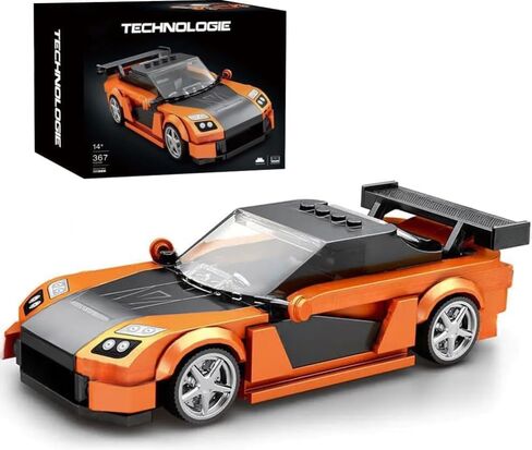 Sports Car Model Building Set for Mazda RX-7, 367 PCS Racing Car Model Building Brick, MOC Super car Building Blocks kit, Construction Vehicle Toys Gift for Kid Adult in Saudi Arabia