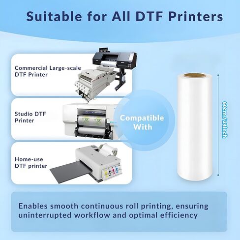NGOODIEZ DTF Transfer Film Double-Sided Matte Clear DTF Transfer Paper PreTreat Sheets, PET Heat Transfer Paper Suited for All Modified Desktop DTF Printers - A4 (8.3" x 11.7"), 25 DTF Film Sheets in Saudi Arabia