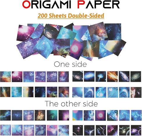 Origami Paper 6x6 Inch, DOITEM Sheets Origami Paper Different Designs of Beautiful Outer Space Sky for Paper Arts Crafts Kids Starry Sky Grown-ups School Teachers Folding Origami Paper Strips in Saudi Arabia