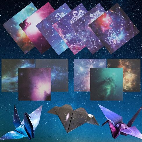 Origami Paper 6x6 Inch, DOITEM Sheets Origami Paper Different Designs of Beautiful Outer Space Sky for Paper Arts Crafts Kids Starry Sky Grown-ups School Teachers Folding Origami Paper Strips in Saudi Arabia