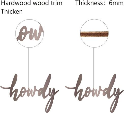 CREATCABIN Wooden Letters Cutout Signs Laser Cut Wood Sign Howdy Wooden DIY Crafts Art Word Unfinished Basswood Slices Decorative Hanging for Wreath Blank Home Wall Door Bedroom 8x12Inch in Kuwait