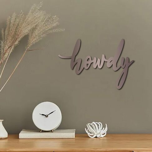 CREATCABIN Wooden Letters Cutout Signs Laser Cut Wood Sign Howdy Wooden DIY Crafts Art Word Unfinished Basswood Slices Decorative Hanging for Wreath Blank Home Wall Door Bedroom 8x12Inch in Kuwait