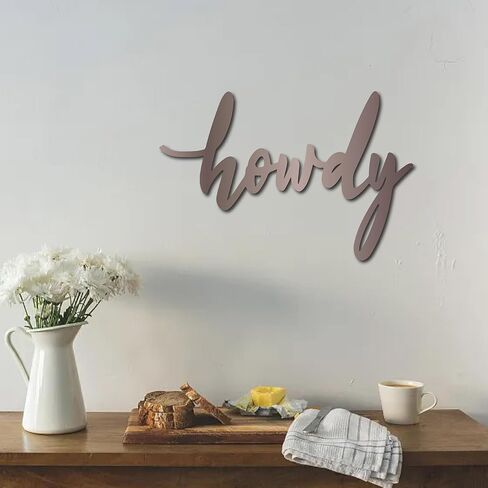 CREATCABIN Wooden Letters Cutout Signs Laser Cut Wood Sign Howdy Wooden DIY Crafts Art Word Unfinished Basswood Slices Decorative Hanging for Wreath Blank Home Wall Door Bedroom 8x12Inch in Kuwait