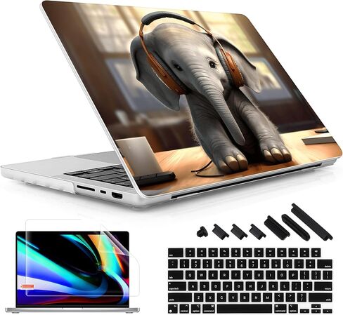 May Chen Case for M4 MacBook Pro 14 inch Models: M4 A3112 A3401 A3185, M3 A2918 A2992, M2 A2779, M1 A2442 2021-2024 Release, Surface Plastic Hard Shell Case & Keyboard Cover, Floral Elements in Saudi Arabia