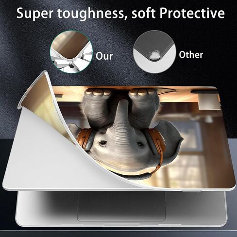 May Chen Case for M4 MacBook Pro 14 inch Models: M4 A3112 A3401 A3185, M3 A2918 A2992, M2 A2779, M1 A2442 2021-2024 Release, Surface Plastic Hard Shell Case & Keyboard Cover, Floral Elements in Saudi Arabia