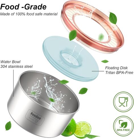1Gallon Dog Water Bowl, 3.8L No Spill Water Bowl for Dogs, Stainless Steel Spill Proof Dog Bowl, No Splash Slow Drinking Bowl with No Slip Base for Slobber Stopper, Messy Drinkers[Pink] in Saudi Arabia