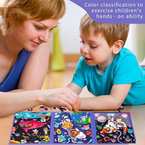 Magnetic Puzzles for Kids Ages 4-8 - 3 in 1-75 Pieces Magnet Jigsaw Puzzle Book for Toddlers Ages 3-5 Outer Ocean Magnetic Travel Puzzle Board Activities Toy for Boys and Girls for Christmas Toys in Saudi Arabia