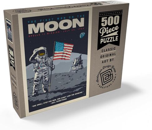 MyPuzzle NASA 1969: First Man On The Moon, Vintage Poster - Premium 500 Piece Jigsaw Puzzle for Adults in Saudi Arabia